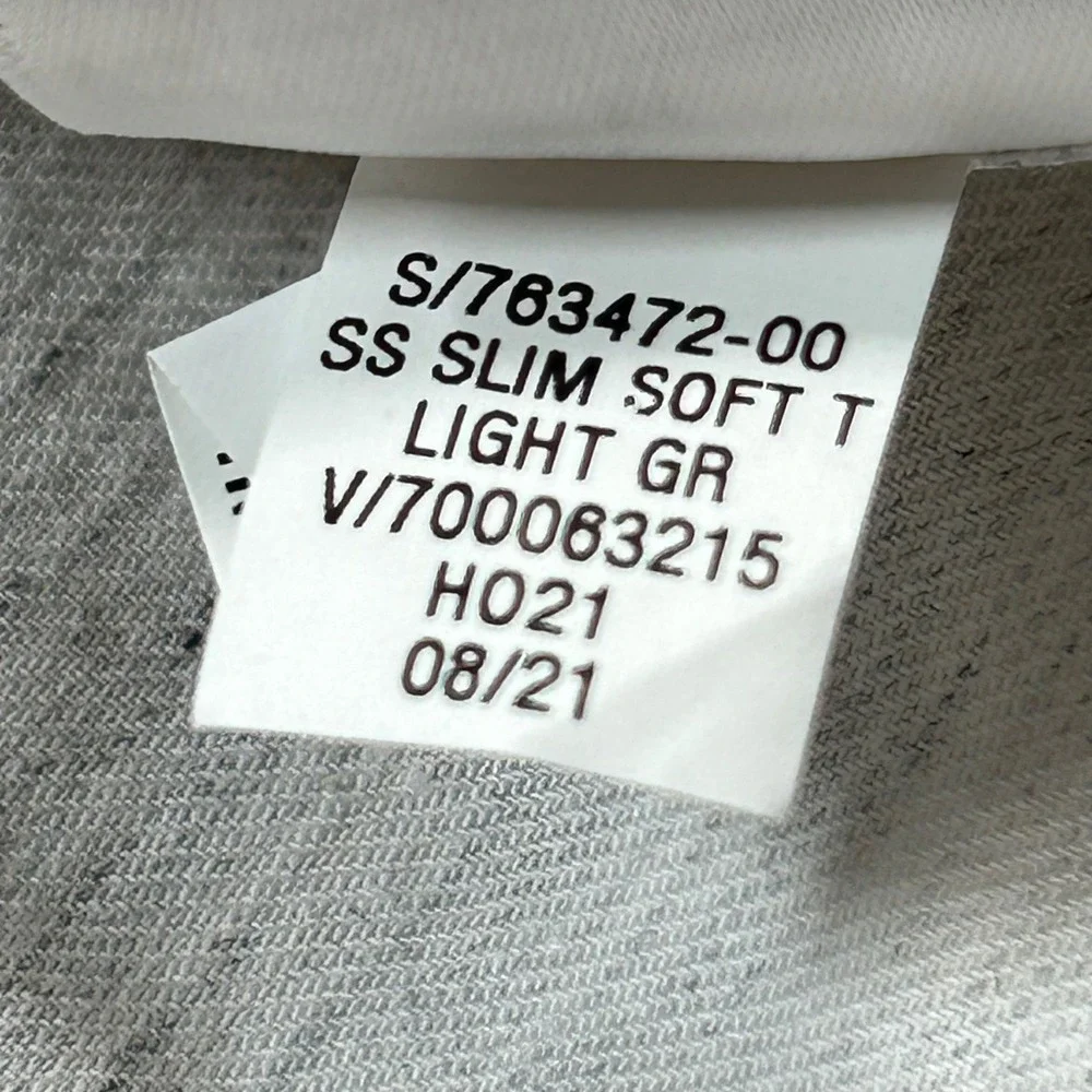 Banana Republic Shirt Medium Light Grey Slim Fit Short Sleeve Button Down New